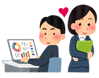 大学職員の社内恋愛のイラスト