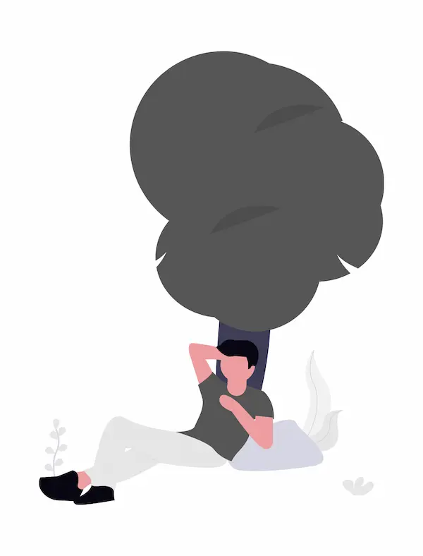 仕事をサボって休憩している人物のイメージ画像