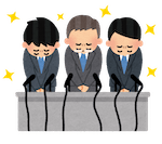 謝罪会見のイラスト