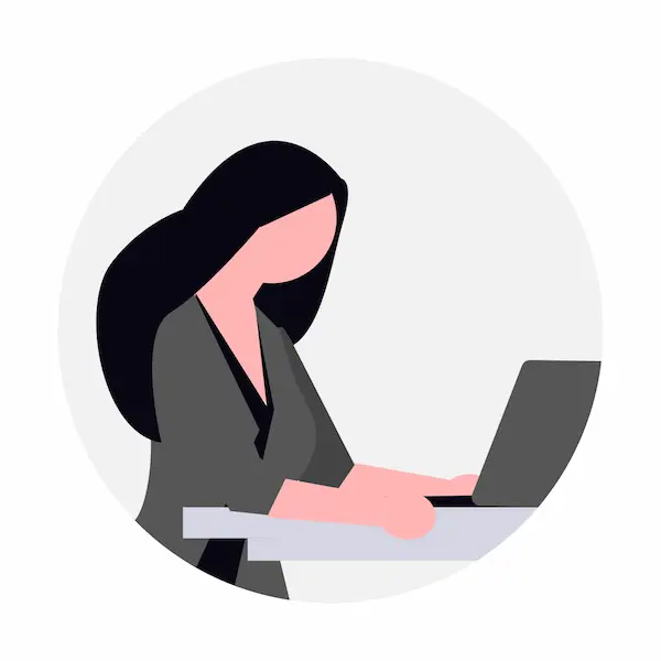 残業をする女性職員のイメージ画像