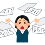 仕事を投げ出す大学職員のイラスト