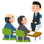 大学職員への転職活動面接のイラスト