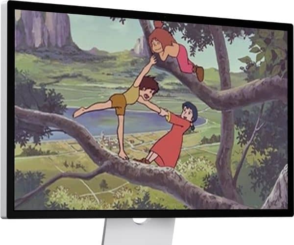 未来少年コナンハイハーバーでのコナンとラナとジムシィ