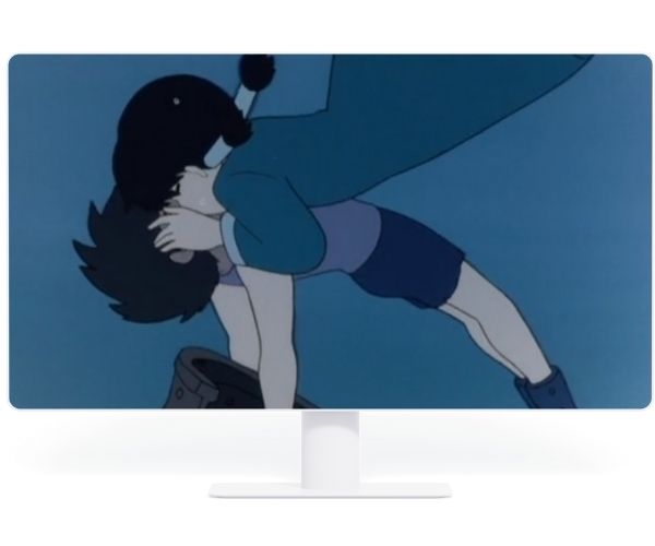 未来少年コナンコナンとラナの水中シーン