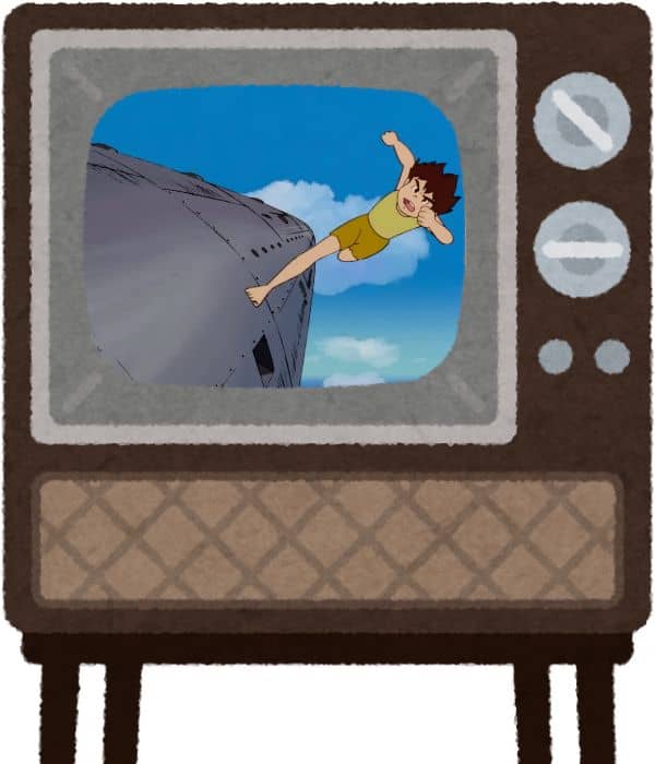 未来少年コナン ギガントの上を駆け回るコナン