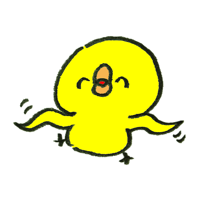 喜ぶヒヨコのイラスト
