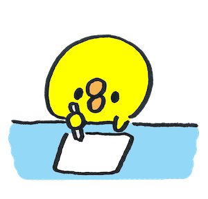 記事を書くヒヨコのイラスト