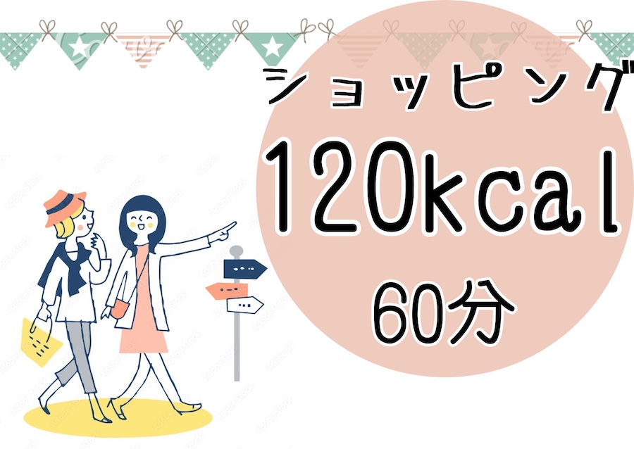 ショッピングは60分で120kcal