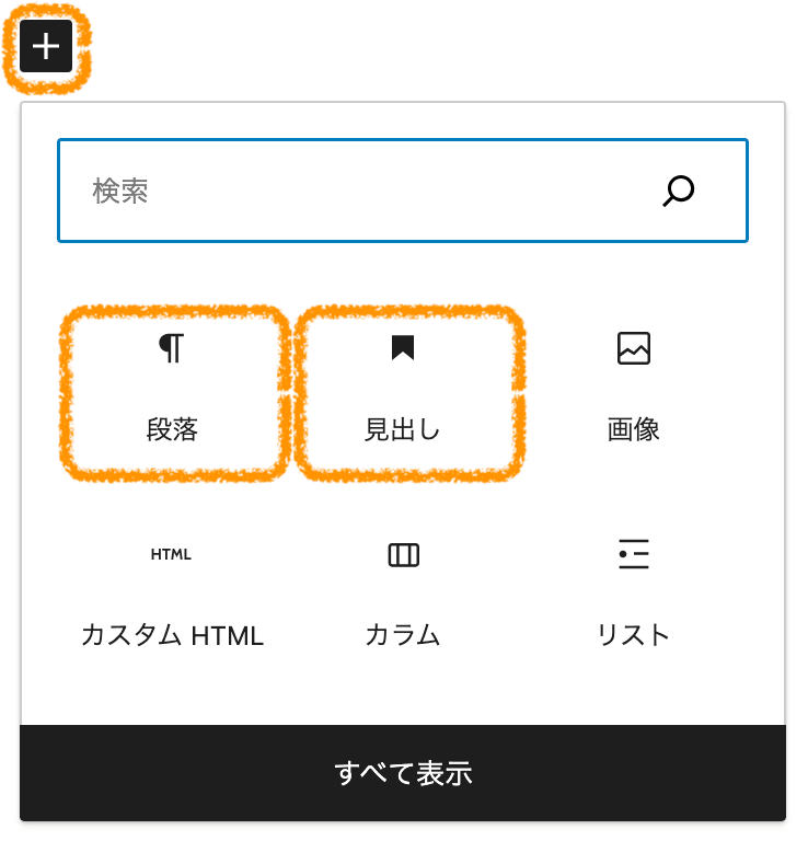 WordPress「段落ブロック」と「見出しブロック」の図解