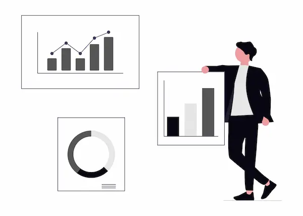 データ分析をする大学職員のイメジ画像