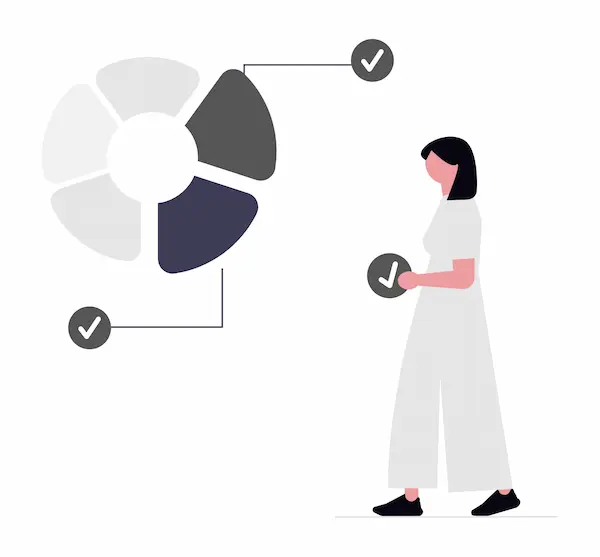 マーケティングのデータ分析をする職員のイメージ画像